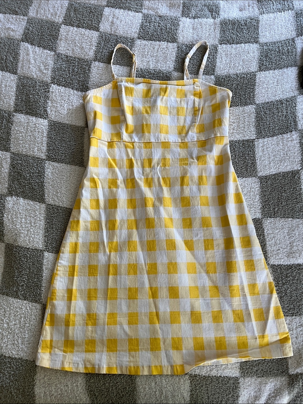 Yellow Plaid Body Con Dress
